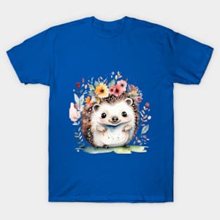 Cute FLORAL hedgehog T-Shirt